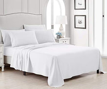 Load image into Gallery viewer, King Bed Sheet Set, 6 PC Super Soft Microfiber Bedding Set, Wrinkle &amp; Fade Resistant Sheet Set, Hotel Quality Fits Mattress Up to 14'' Deep Pocket, White
