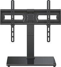 Load image into Gallery viewer, MOUNTUP Universal TV Stand, Table Top TV Stands for 37 to 70 Inch Flat Screen TVs - Height Adjustable, Tilt, Swivel TV Mount with Tempered Glass Base Holds up to 88 lbs, Max VESA 600x400mm MU0031
