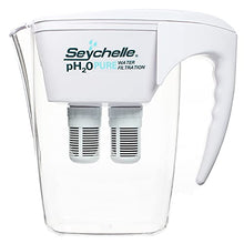 Load image into Gallery viewer, Seychelle pH2O Alkaline Water Filter Pitcher - pH Enhancing Filtration - 200 Gallon Capacity - USA-Made Filter, 64oz
