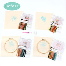 Load image into Gallery viewer, REEWISLY 4 pcs of Embroidery Starter kit with Patterns and Instructions, DIY Adult Beginner Cross Stitch Kits, Including 2 Plastic Embroidery Rings, 1 Pair of Scissors, Colored Threads and Needles
