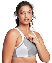 Load image into Gallery viewer, Glamorise Womens Custom Control Wirefree #1166 Sports Bra, White/Gray, 32B US
