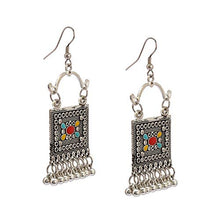 Load image into Gallery viewer, Zephyrr Afghani/Turkish Drop Earrings Silver Tone Casual Daily Wear Statement Jewelry For Women, (JAE-3455)
