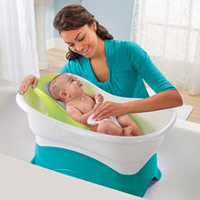 Load image into Gallery viewer, Summer Comfort Height Bath Tub – Elevated and Spacious Baby Bathtub with Newborn Bath Support – Extended Use Features Include Stand-Alone Kneeler and Stepstool
