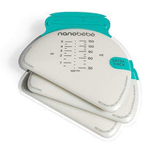 Load image into Gallery viewer, Nanobébé 100 Breastmilk Storage Bags Refill Pack – Fast, Even Thawing &amp; Warming – Breastfeeding Supplies Lay Flat to Save Space &amp; Track Pumping – Breastmilk Bags for Freezer or Fridge
