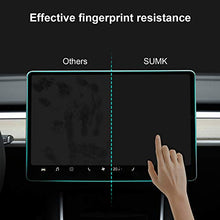 Load image into Gallery viewer, SUMK Model 3/Y Tempered Glass Screen Protector Model 3 Model Y 15" Center Control Touchscreen Car Navigation Touch Screen Protector Tempered Glass 9H Anti-Scratch and Shock Resistant for Model 3 Screen Protector Upgrade
