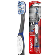 Load image into Gallery viewer, Colgate 360 Optic White Sonic Battery Power Toothbrush with Tongue and Cheek Cleaner, Soft
