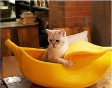 Load image into Gallery viewer, · Petgrow · Banana Cat Bed Cave Extra Large Size, Pet Bed Sofa Soft Cat Cuddle Bed House, Lovely Pet Supplies for Rabbits Small Dogs Cats Kittens Bed, Yellow

