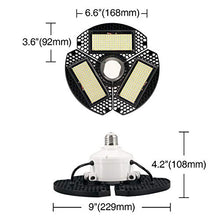 Load image into Gallery viewer, LED Garage Lights,100W Deformable LED Garage Ceiling Lights12500 LM CRI 80 Led Shop Lights for Garage, Garage Lights with 3 Adjustable Panels, Utility Led Garage Lighting (No Motion Activated) 100W1PK
