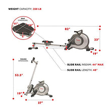 Load image into Gallery viewer, Sunny Health &amp; Fitness Magnetic Rowing Machine Rower w/ LCD Monitor
