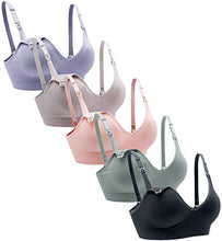 Load image into Gallery viewer, Suekaphin Nursing Bra 5pack Wireless Deep V Neck Maternity Nursing Bra Bralette Sleeping Breastfeeding with Extra Extenders,XLarge,SORT Rib Surface-B
