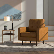 Load image into Gallery viewer, Amazon Brand – Rivet Cove Modern Tufted Accent Chair with Tapered Legs, Mid-Century, 32.7"W, Caramel
