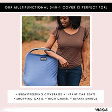 Load image into Gallery viewer, Milk Snob Original 5-in-1 Luxe Cover in Ocean Blue - Added Privacy for Breastfeeding, Baby Car Seat, Carrier, Stroller, High Chair, Shopping Cart, Lounger Canopy, Newborn Essentials, Nursing Top
