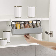 Load image into Gallery viewer, Joseph Joseph CupboardStore Spice Organizer 3M Tape Under-Shelf Pull Out Drawer Storage for Cabinet, One-size, Gray/White

