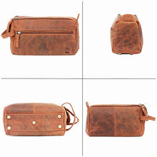 Load image into Gallery viewer, Leather Toiletry Bag for Men - Hygiene Organizer Travel Dopp Kit By Rustic Town
