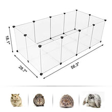 Load image into Gallery viewer, SONGMICS Pet Playpen,Fence Cage with Bottom for Small Animals Guinea Pigs, Hamsters, Bunnies,Rabbits, Pet Exercise Run and Crate, Transparent Plastic Panels, ULPC02W
