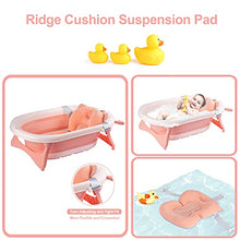 Load image into Gallery viewer, Lovin&amp;Hugin Baby Foldable Bathtub, Collapsible Baby Bathtub Newborn to Toddler with Ridge Protection pad, Baby Temperature Bathtub for Babies Girls, Pink
