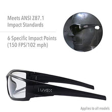 Load image into Gallery viewer, Uvex by Honeywell Hypershock Safety Glasses, Clear Frame with Red Mirror Lens &amp; Anti-Scratch Hardcoat (S2974)
