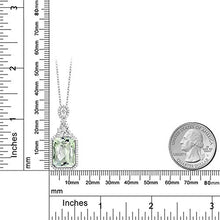 Load image into Gallery viewer, Gem Stone King 925 Sterling Silver Green Prasiolite Pendant Necklace For Women (7.20 Ct Emerald Checkerboard 14X10MM with 18 Inch Silver Chain)
