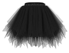Load image into Gallery viewer, Bridesmay Black Tutu Skirt for Women 50s Vintage Ballet Bubble Dance Skirts for Halloween Cosplay Party Black L
