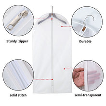 Load image into Gallery viewer, allhom dust proof garment bags - set of 6 pcs 40 inch hanging clothing storage bags and cedar balls,for jacket, shirt, sweater, suit
