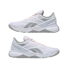 Load image into Gallery viewer, Reebok Women's Nanoflex TR Cross Trainer, White/Pure Grey/Orange Flare, 7.5
