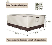 Load image into Gallery viewer, F&amp;J Outdoors Waterproof Patio Furniture Cover 126x83x27.5 inch UV Resistant Fade Resistant Eco-Friendly Fabric Sectional Large Covers
