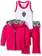 Load image into Gallery viewer, Yoga Sprout Baby-Boys 3 Piece Hoodie Bodysuit and Pant Set, Damask, 12-18 Months
