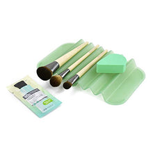 Load image into Gallery viewer, EcoTools Prep + Refresh Makeup Brush Set, With Sponge Blender and Brush Cleaner Cleansing Shampoo, Vegan Beauty Tools, Set of 5
