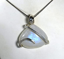 Load image into Gallery viewer, Rainbow Moonstone Crystal Stone Pendant Hand Wrapped in Sterling Silver by Bellas Pendants
