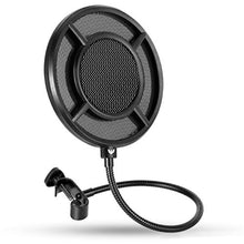 Load image into Gallery viewer, Mic Pop Filter, Professional Metallic Mic Pop Filter Mesh for Blue Yeti and Any Other Mic, ARISEN Dual Layered Microphone Pop Filter, Mic Filter with A Flexible 360° Gooseneck Clip Stabilizing Arm

