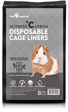 Load image into Gallery viewer, Paw Inspired Disposable Guinea Pig Cage Liners | Bamboo Charcoal Odor Controlling | Super Absorbent Liners Pee Pads for Ferrets, Rabbits, Hamsters, and Small Animals (17” x 27” (C&amp;C 2 x 1), 8 Count)
