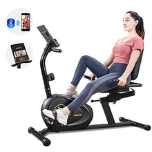 Load image into Gallery viewer, Merax Magnetic Recumbent Exercise Bike with Bluetooth | 8-Level Resistance | Quick Adjust Seat
