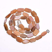 Load image into Gallery viewer, Gemstone Hub Natural Chocolate Moonstone Gemstone Oval Smooth Beads Necklace 18" BN-106 Designer Necklace for Gift
