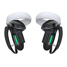 Load image into Gallery viewer, KIWI design Controller Grips Cover Accessories for Meta/Oculus Quest 2 with Battery Opening, Protector with Knuckle Straps(Black)
