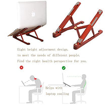 Load image into Gallery viewer, Wood Laptop Stand, Laptop Stand Riser Computer Stand 8 Angle-Adjustable Wooden Foldable Portable Laptop Stand, Compatible with MacBook Air Pro, HP, Lenovo, Dell, More 10-15.6” Laptops
