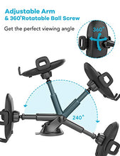 Load image into Gallery viewer, Suction Cup Phone Holder for Windshield/Dashboard/Window, Universal Dashboard &amp; Windshield Sturdy Suction Cup Car Phone Mount with Strong Sticky Gel Pad,Compatible W/ iPhone, Samsung &amp;Other Smartphone
