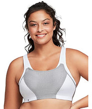 Load image into Gallery viewer, Glamorise Womens Custom Control Wirefree #1166 Sports Bra, White/Gray, 32B US
