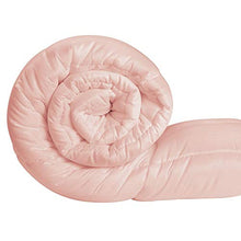 Load image into Gallery viewer, mDesign Twin All-Season Down Alternative Comforter - Quilted Duvet Insert or Stand-Alone Comforter - Plush Hypoallergenic Microfiber Fill, Box Stitched - Machine Washable - Light Pink
