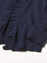 Load image into Gallery viewer, The Children's Place girls Uniform Ruffle Open Front Cardigan Pullover Sweater, Tidal, 10-12 Years US
