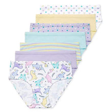 Load image into Gallery viewer, Lucky &amp; Me 100% Cotton Girls Underwear, Briefs Style, Gracie 7 Pack, Dinorama, Size 9-10 Years
