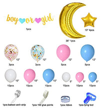Load image into Gallery viewer, Gender Reveal Decorations - Pink and Blue Balloon Garland Arch Kit with 36''Gold Foil Moon&amp;Stars Confetti Balloon Gender Reveal Banner for Gender Reveal Birthday Baby Shower Party Decorations Supplies
