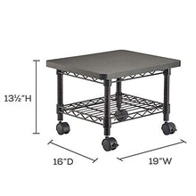 Load image into Gallery viewer, Safco Products Under Desk Printer/Fax Stand , Black Powder Coat Finish, Swivel Wheels for Mobility
