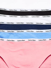 Load image into Gallery viewer, Calvin Klein Women's Cotton Stretch Logo Multipack Bikini Panty, Black/White/Genie/Tender/Coastal, Small
