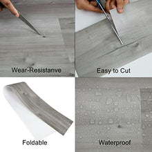 Load image into Gallery viewer, Peel and Stick Floor Tile, 35in×6in, Natural Grey Wood Grain Look, Self Adhesive and Waterproof for Transfer Bathroom, Kitchen, Living Room, Bedroom(10 PCS)
