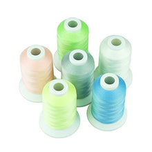 Load image into Gallery viewer, Simthread Glow in The Dark Embroidery Machine Thread (6 Colors 550 Yards)
