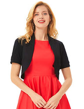 Load image into Gallery viewer, Belle Poque Women's Ruffle Bolero Shrugs Open Front Cardigan for Evening Dress (Navy,S)
