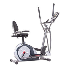 Load image into Gallery viewer, Body Champ 3-in-1 Home Gym, Upright Exercise Bike, Elliptical Machine &amp; Recumbent Bike, Trio Trainer Exercise Machine Plus Two Upper Body Options, Silver, BRT7989
