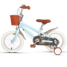 Load image into Gallery viewer, TXTC 3-10 Years Old Freestyle Girl Bike Cruiser Bike, Kids Bike with Training Wheels and Basket,High Carbon Steel Frame,Ergonomic Seat,Balance Bike (Color : Blue, Size : 16 in)
