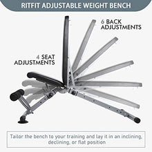 Load image into Gallery viewer, RitFit Adjustable / Foldable Utility Weight Bench for Home Gym, Weightlifting and Strength Training - Bonus Workout Poster with 35 Total Body Exercises (Upgraded Version)
