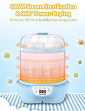 Load image into Gallery viewer, Elechomes Baby Bottle Sterilizer and Dryer, BPA Free 600W Electric Steam Sterilizer, Fit for 8-Ounce Dr Brown Bottle and Easy to Operate
